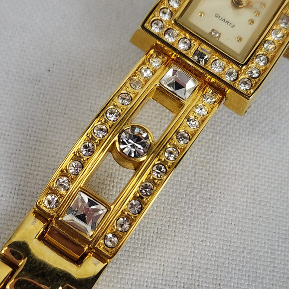 Cote de Azur Gold Tone Crystal Watch - Picture 4 of 6